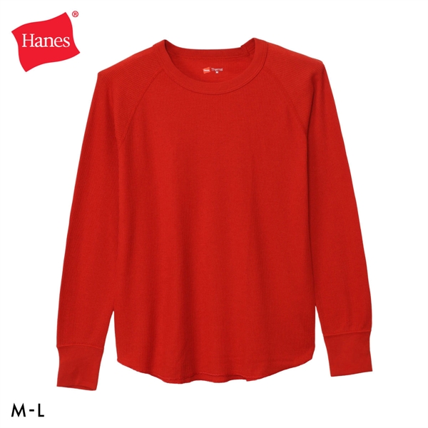 Hanes for HER サーマル クルーネックロングスリーブ レディース ヘインズ ワッフル