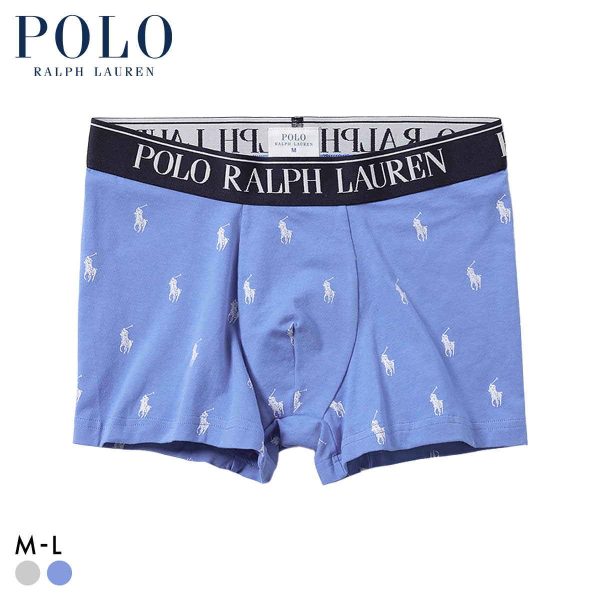 ポロ ラルフ ローレン PP Printed Short Boxer PPプリント ショート ボクサーパンツ メンズ POLO RALPH LAUREN 前開き(SX-サックス-M)