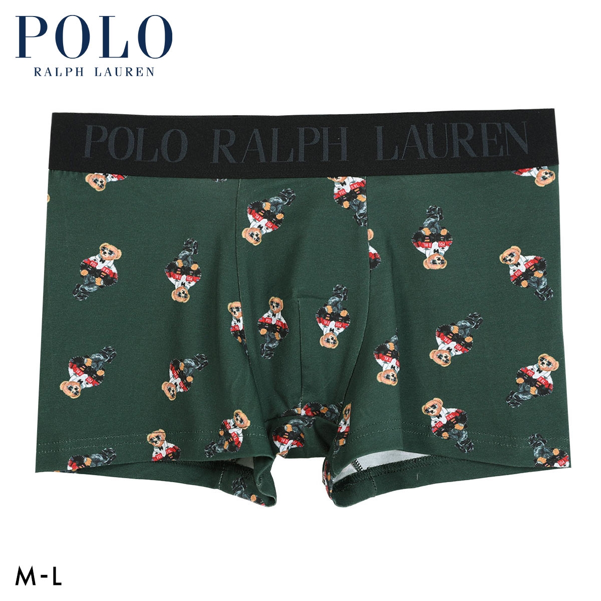 ポロ ラルフ ローレン Moto Jacket Bear Printed Boxer Brief ボクサーパンツ メンズ POLO RALPH LAUREN 前閉じ(GR-グリーン-M)