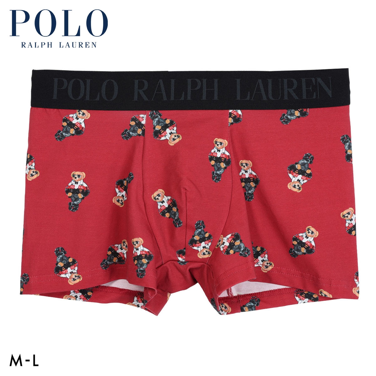 ポロ ラルフ ローレン Moto Jacket Bear Printed Boxer Brief ボクサーパンツ メンズ POLO RALPH LAUREN 前閉じ(RE-レッド-M)