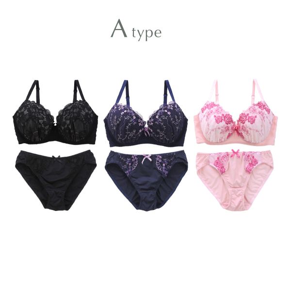 ブラジャー ショーツ セット 3点 中身が見える福袋 GHI 大きいサイズ グラマーサイズ ブラセット 下着 レディース