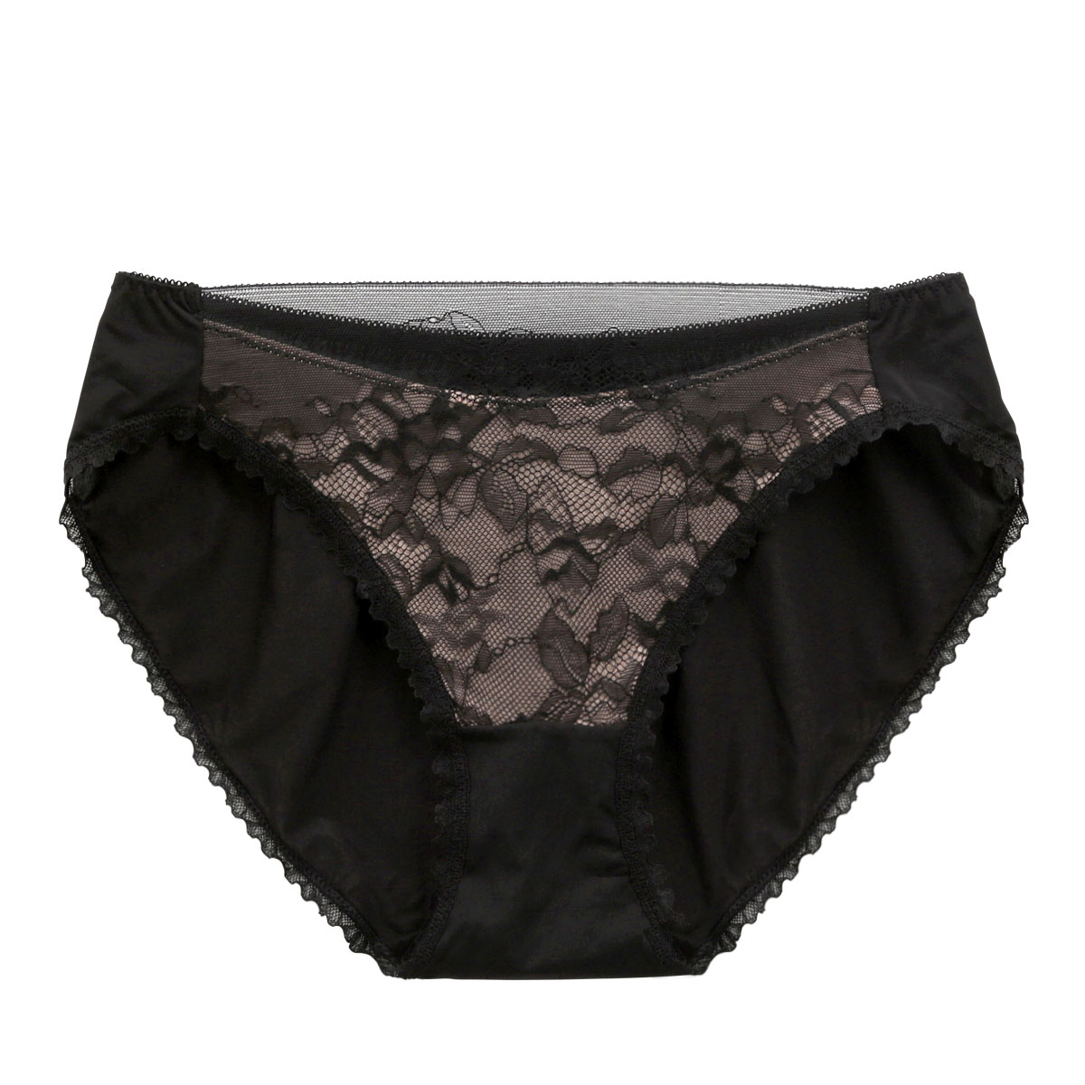 ローファン Lofan 革新ノンワイヤー シアーレース ふんわりデコルテ 丸胸 補整 ペアショーツ スタンダード 単品 Lofan×SHIROHATOコラボ(BK-ブラック-M)