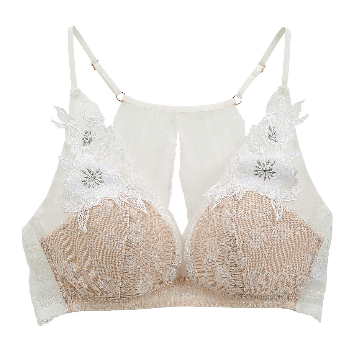 Motif fleur モティフ フルール ブラジャー ノンワイヤー ブラレット ML 単品 LA VIE A DEUX ラヴィアドゥ DOMESTIC UNDER D2256(OW-オフホワイト-M)