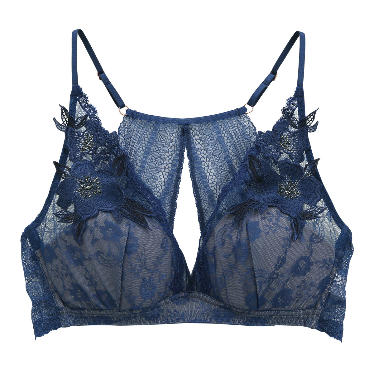 Motif fleur モティフ フルール ブラジャー ノンワイヤー ブラレット ML 単品 LA VIE A DEUX ラヴィアドゥ DOMESTIC UNDER D2256(BU-ブルー-M)