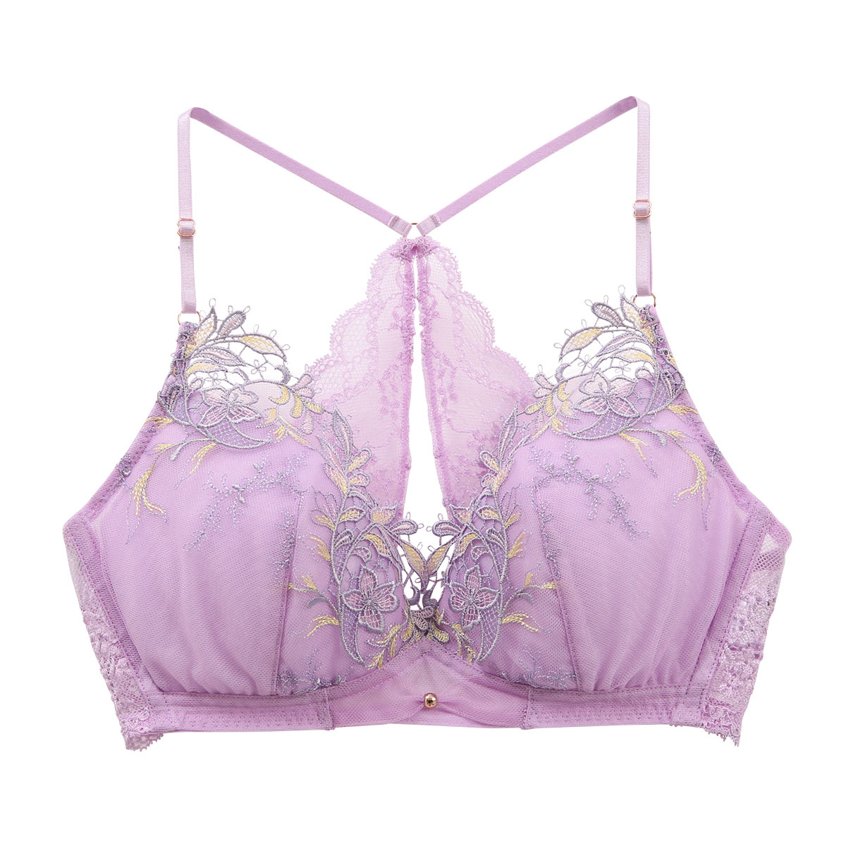 Champetre bouquet シャンペトルブーケ ブラジャー ノンワイヤー ブラレット ML 単品 LA VIE A DEUX ラヴィアドゥ DOMESTIC UNDER D2259(PPU-ピンクパープル-M)