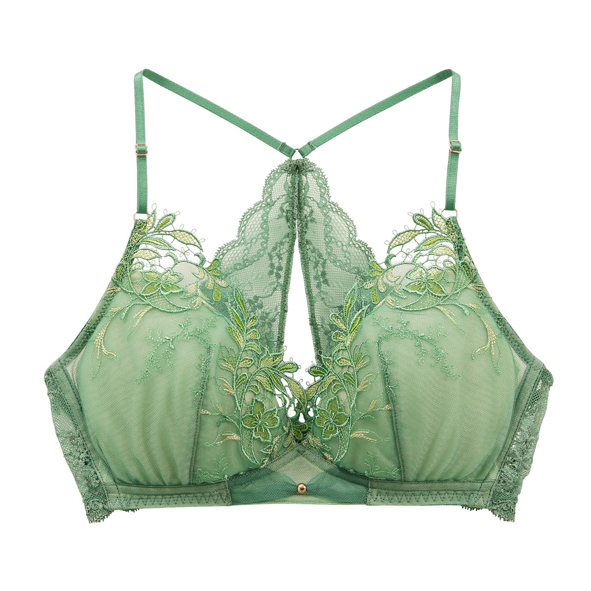 Champetre bouquet シャンペトルブーケ ブラジャー ノンワイヤー ブラレット ML 単品 LA VIE A DEUX ラヴィアドゥ DOMESTIC UNDER D2259(GR-グリーン-M)