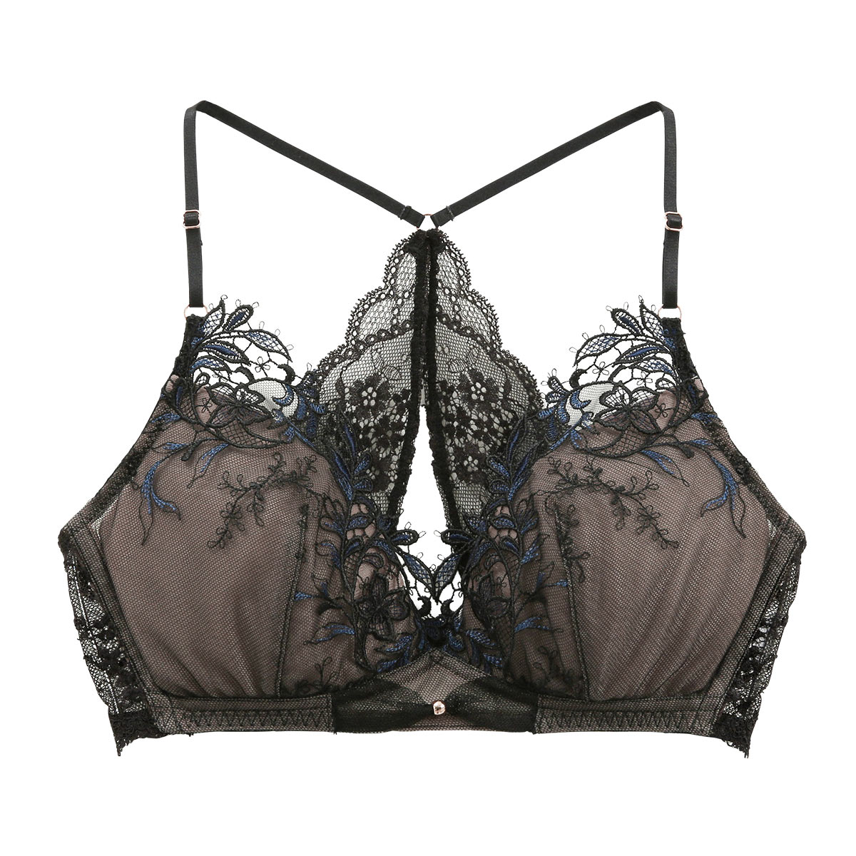 Champetre bouquet シャンペトルブーケ ブラジャー ノンワイヤー ブラレット ML 単品 LA VIE A DEUX ラヴィアドゥ DOMESTIC UNDER D2259(BK-ブラック-M)