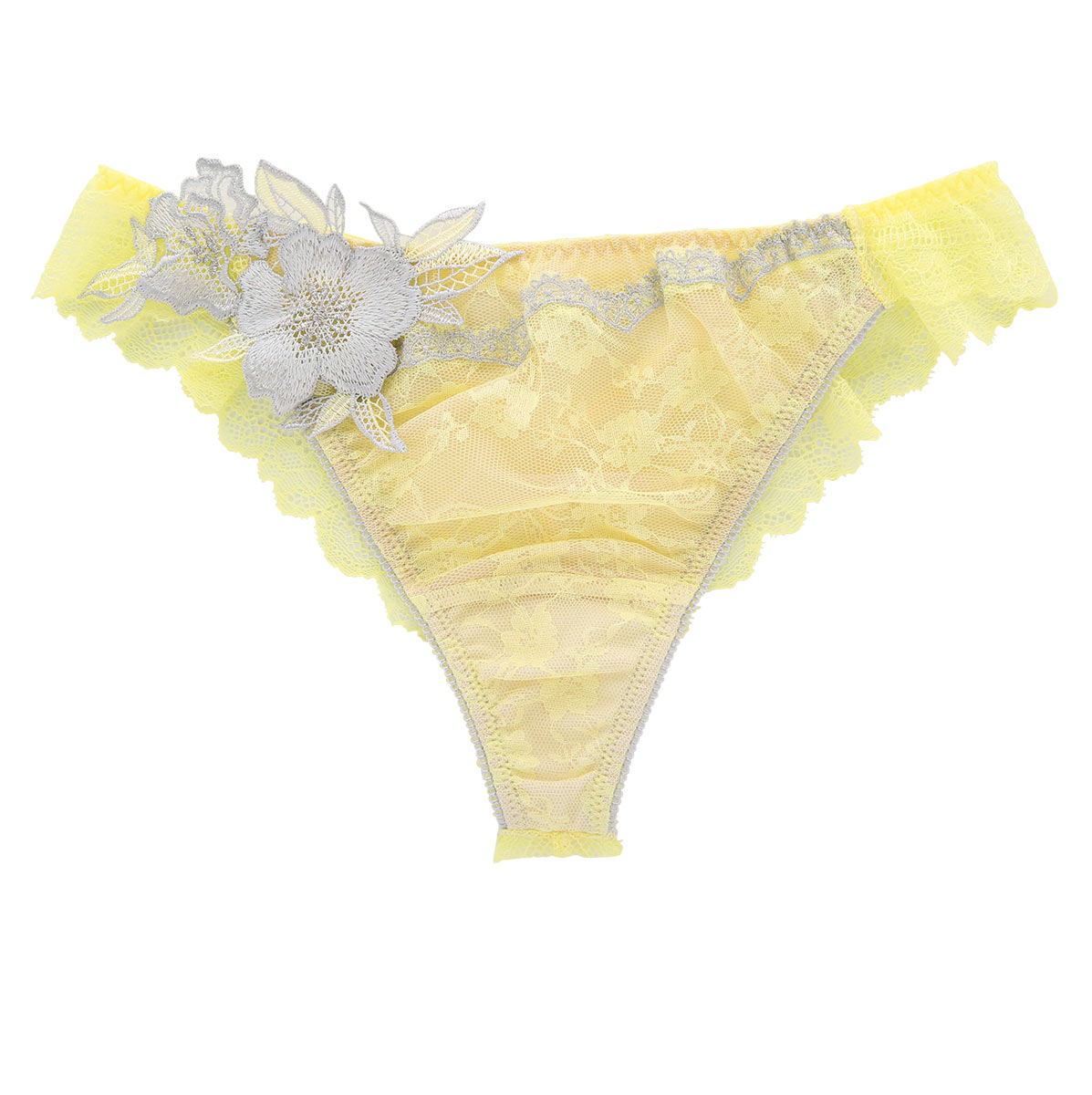 Motif fleur モティフ フルール ショーツ Tバック バックレース M 単品 LA VIE A DEUX ラヴィアドゥ  DOMESTIC UNDER(LE-レモン-M)