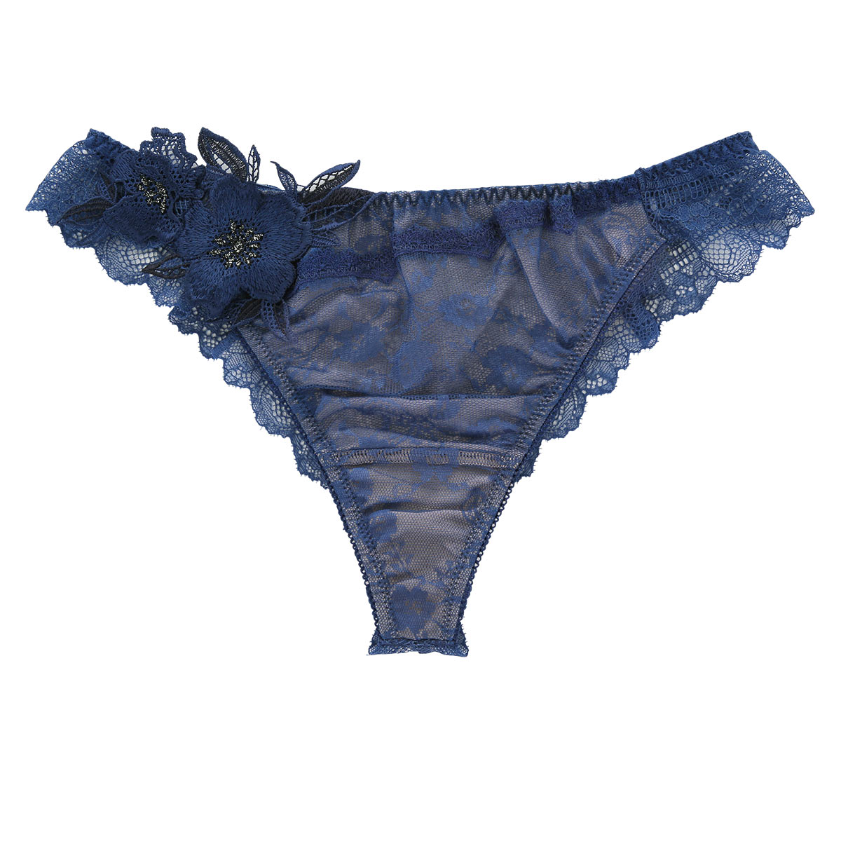 Motif fleur モティフ フルール ショーツ Tバック バックレース M 単品 LA VIE A DEUX ラヴィアドゥ  DOMESTIC UNDER(BU-ブルー-M)