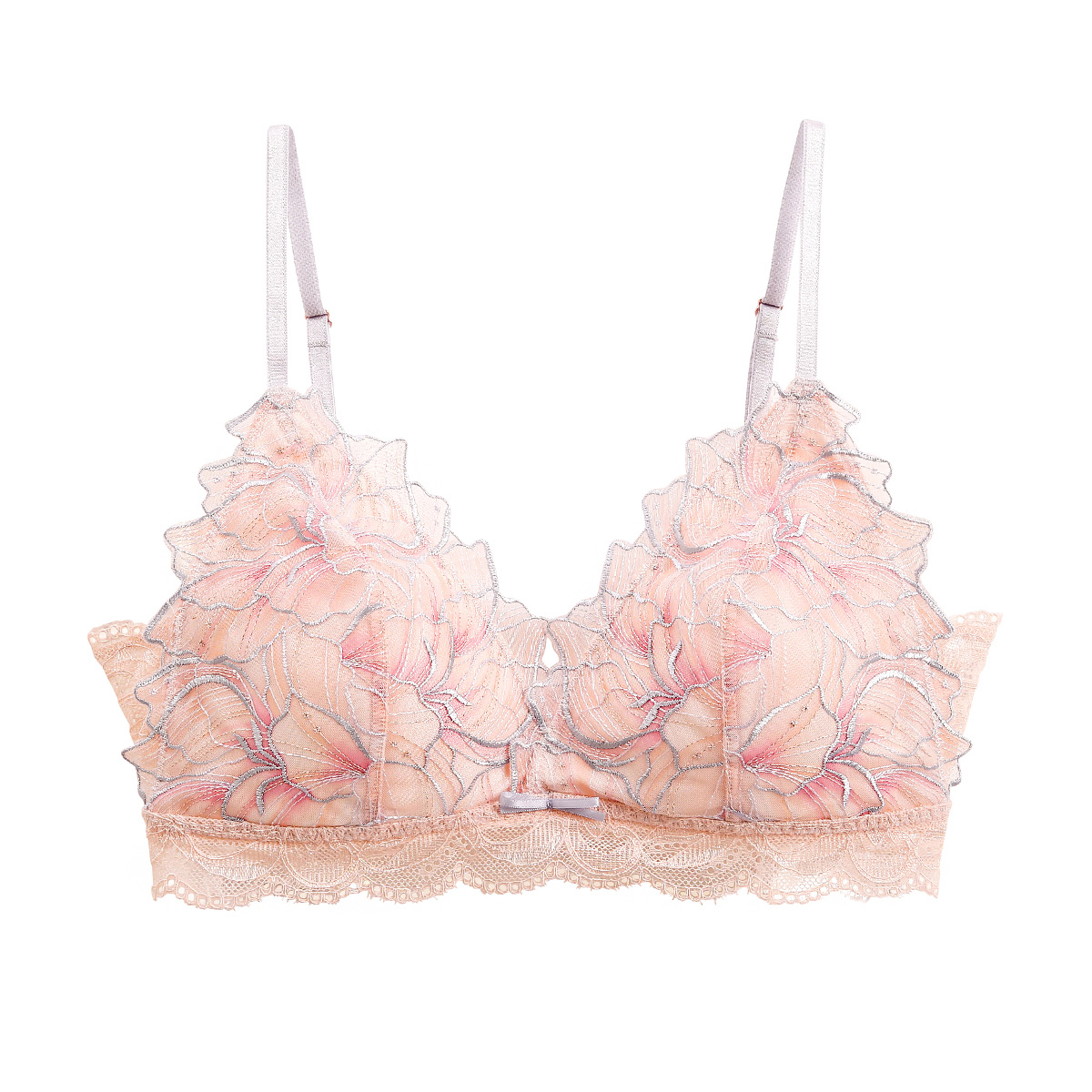 Le petale ル･ペタル ブラジャー ノンワイヤー ブラレット M L LL 単品 LA VIE A DEUX ラヴィアドゥ mignon M2010(PE-ピーチ-M)