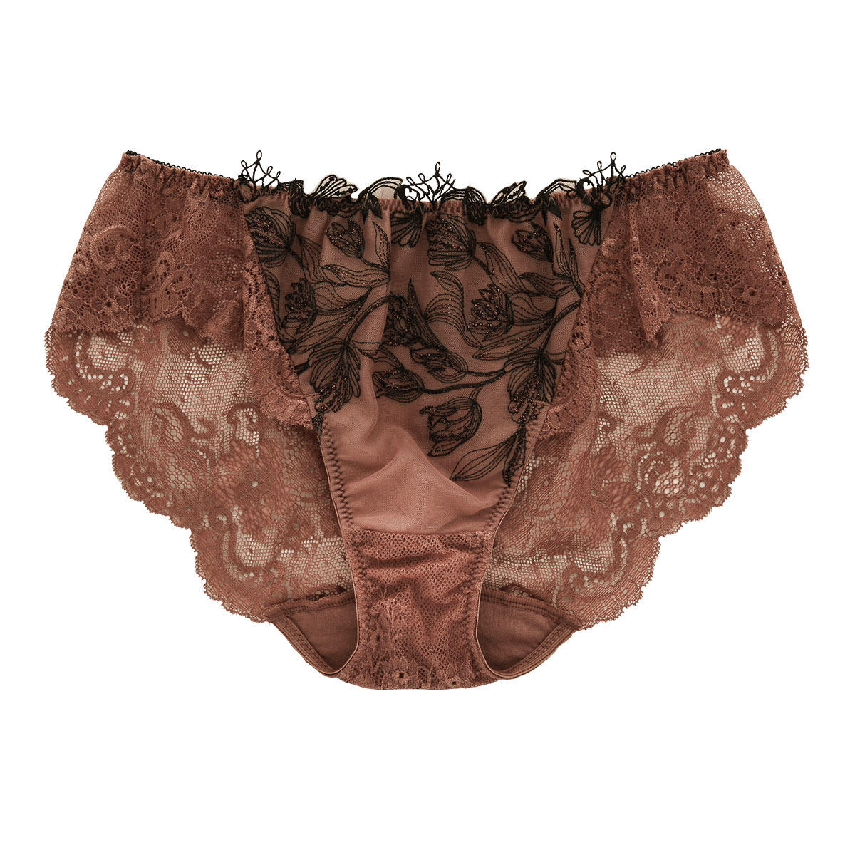 Shell & Tulip シェル＆チューリップ ショーツ スタンダード バックレース M L LL 単品 LA VIE A DEUX ラヴィアドゥ mignon(LBR-薄ブラウン-M)