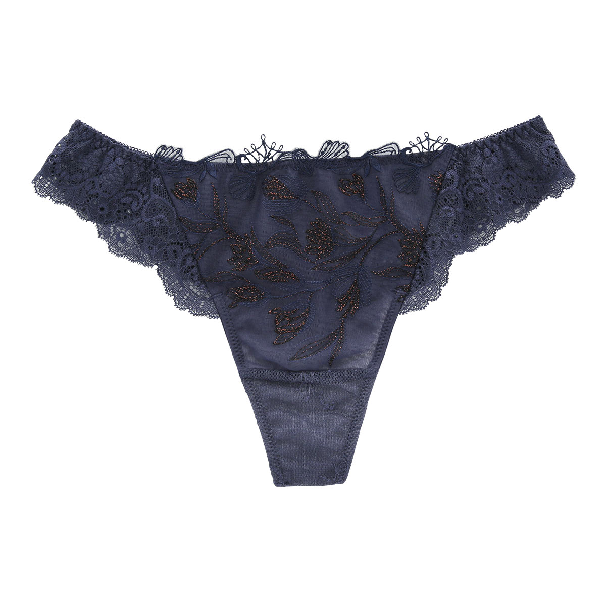 Shell & Tulip シェル＆チューリップ ショーツ Tバック バックレース ML 単品 LA VIE A DEUX ラヴィアドゥ mignon(NV-ネイビー-M)