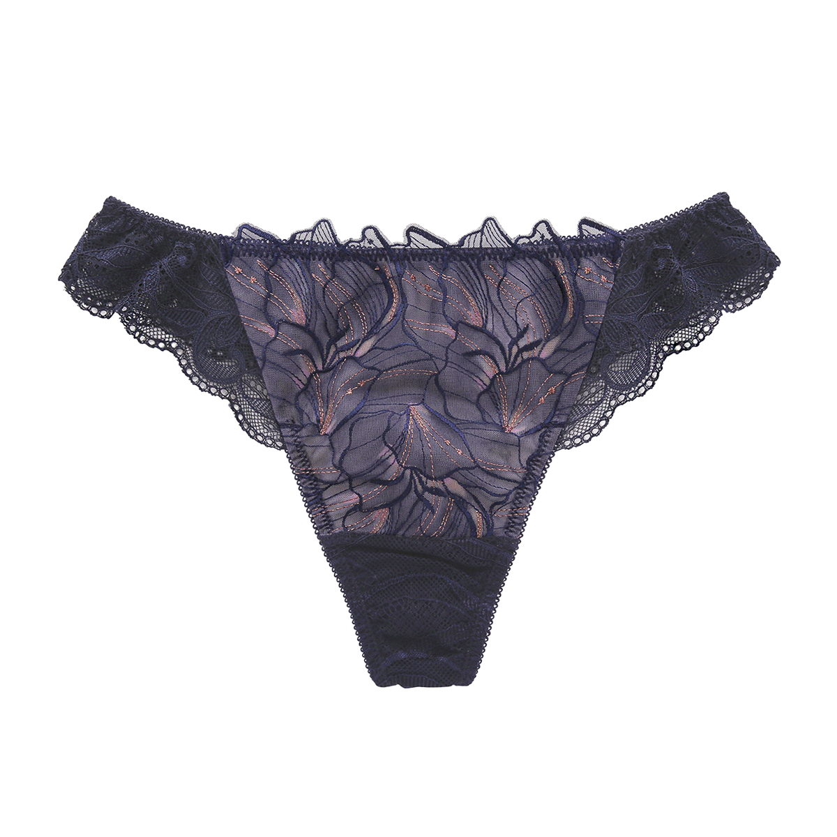 Le petale ル･ペタル ショーツ Tバック バックレース ML 単品 LA VIE A DEUX ラヴィアドゥ mignon(DNV-濃ネイビー-M)