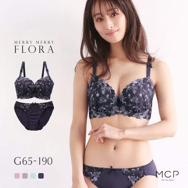 モンシェルピジョン Mon cher pigeon メリーメリーフローラ ブラジャー ショーツ セット GHI 大きいサイズ