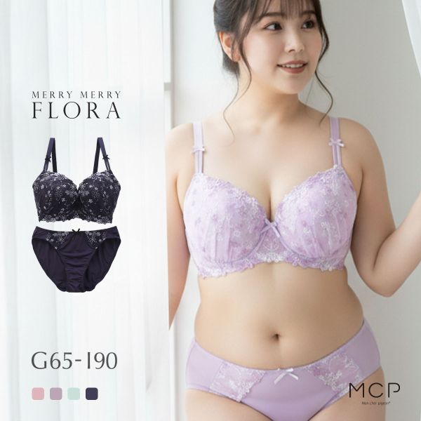 モンシェルピジョン Mon cher pigeon メリーメリーフローラ ブラジャー ショーツ セット GHI 大きいサイズ ブラセット 下着 レディース