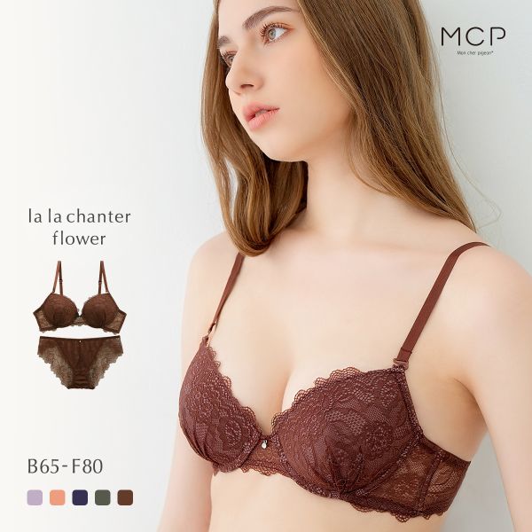 モンシェルピジョン Mon cher pigeon ララシャンテフラワー ブラジャー ショーツ セット BCDEF 総レース バックレース