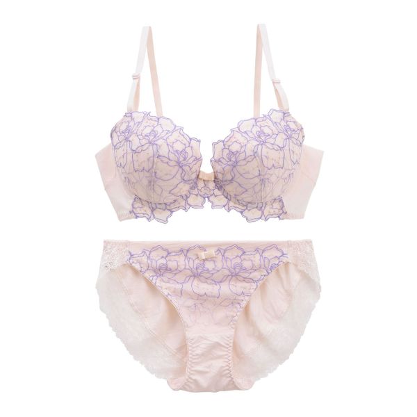 モンシェルピジョン Mon cher pigeon パイエット paillette 自然体の着け心地 ブラジャー ショーツ セット BCDE 脇高 脇肉(CP-シャンパン-B70-M)