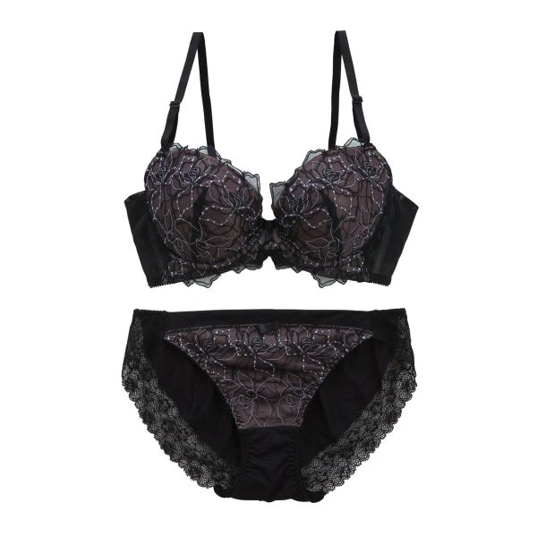 モンシェルピジョン Mon cher pigeon パイエット paillette 自然体の着け心地 ブラジャー ショーツ セット BCDE 脇高 脇肉