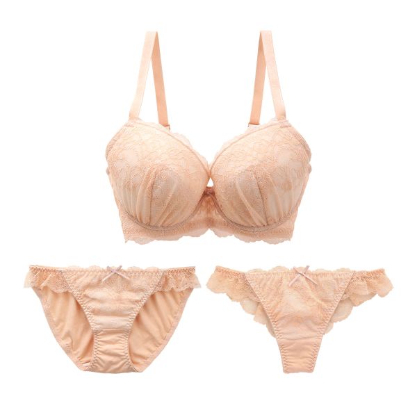 ブラジャー ショーツ セット Tバック 3点 モンシェルピジョン Mon cher pigeon G H I 65 70 75 リベルタ 大きいサイズ