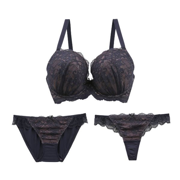 ブラジャー ショーツ セット Tバック 3点 モンシェルピジョン Mon cher pigeon G H I 80 85 90 リベルタ 大きいサイズ