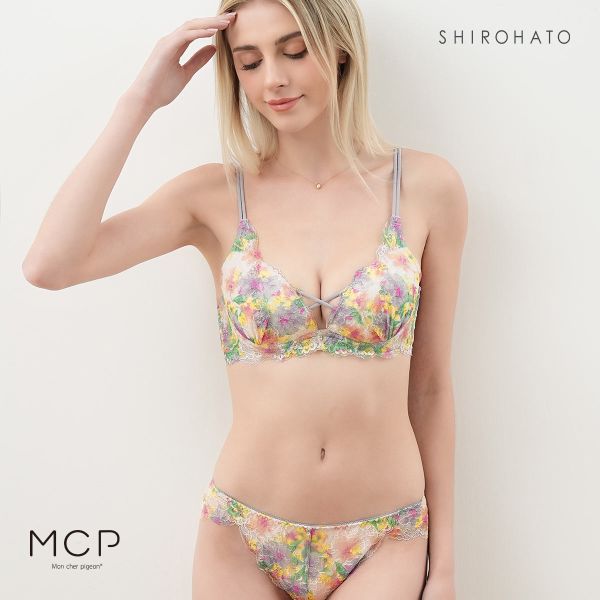 ブラジャー ショーツ セット モンシェルピジョン Mon cher pigeon トリエブーケ ABCDEF 総レース レースアップ 大きいサイズ