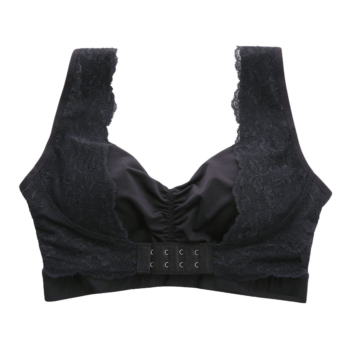 ナイトブラ ブラジャー ノンワイヤー 単品 モンシェルピジョン Mon cher pigeon インナールックナイトブラ INNER LOOK NIGHT BRA(BK-ブラック-M)