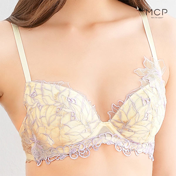 モンシェルピジョン Mon cher pigeon ティアム TIAM 02 ブラジャー BCDEF 大きいサイズ 単品 抜け感レース 総レース(CR-クリーム-B65)