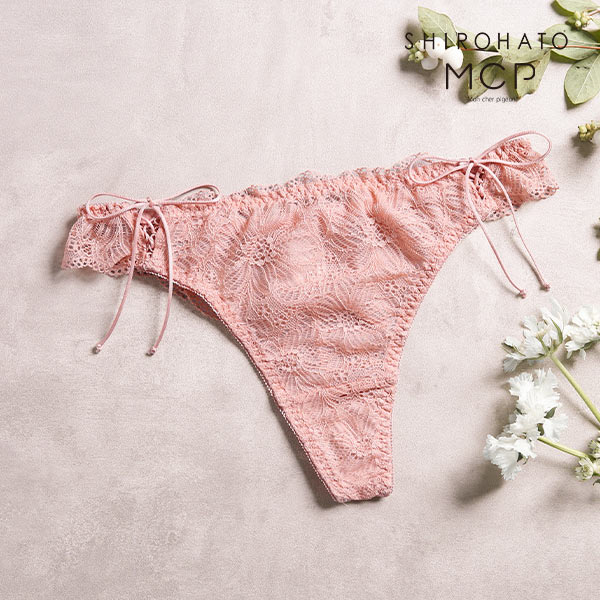 モンシェルピジョン Mon cher pigeon リュバン ショーツ Tバック タンガ パンツ 総レース M L 単品