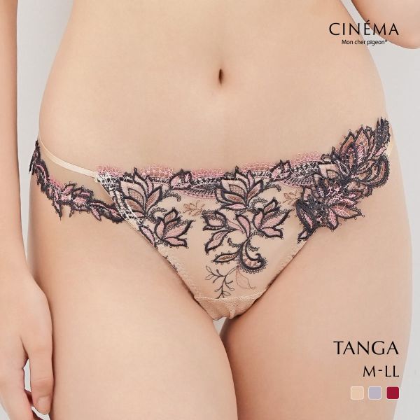 モンシェルピジョン Mon cher pigeon ティアム TIAM05 ショーツ Tバック タンガ パンツ M L LL 単品 透け感 上品 総レース ひびきにくい