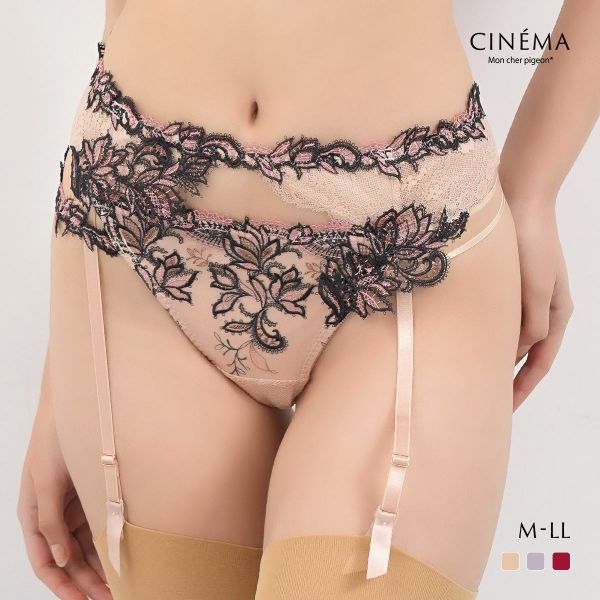 モンシェルピジョン Mon cher pigeon ティアム TIAM05 ガーターベルト 総レース アップリケ ランジェリー M L LL 単品