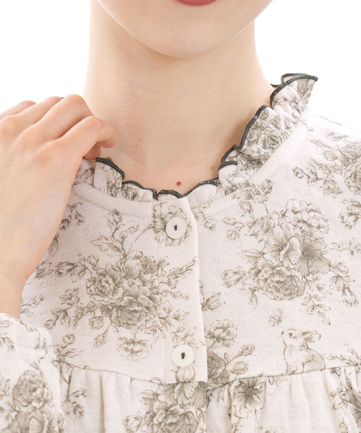 ナルエー パジャマ 裏綿接結(綿入り)トワルドラパンワンピース ルーム