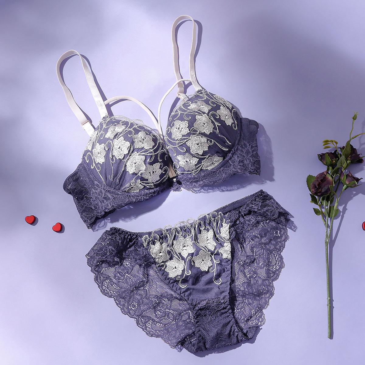 Passionata ブラ＆ショーツセット Absorle ブラジャー ショーツセット グロッシーバタフライ ブラ