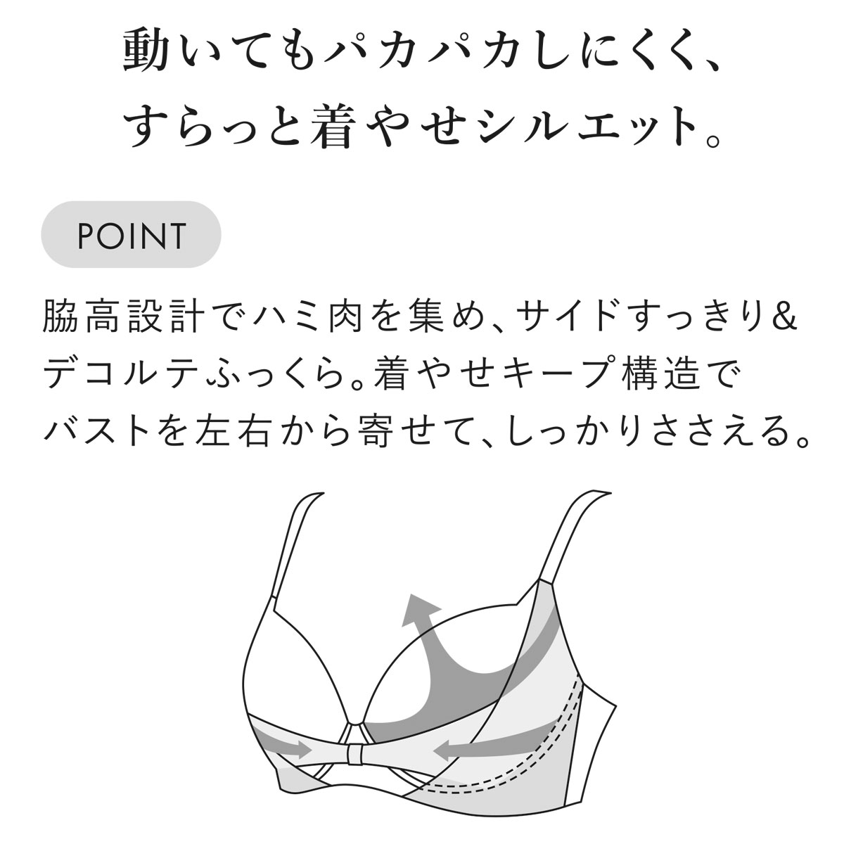 ワコール Wacoal BRB433 リボンブラ 脇すっきり ブラジャー G 脇