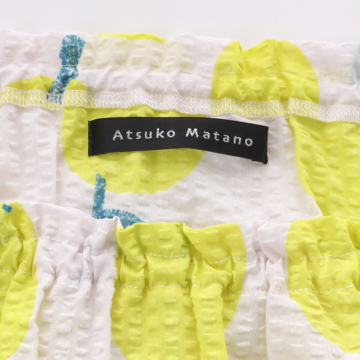 【新品未使用】マタノアツコ ワンピース ルームウェア 苺柄 ブルー/イエロー Atsuko Matano - Atsuko Matano／マタノアツコ☆ いちご柄