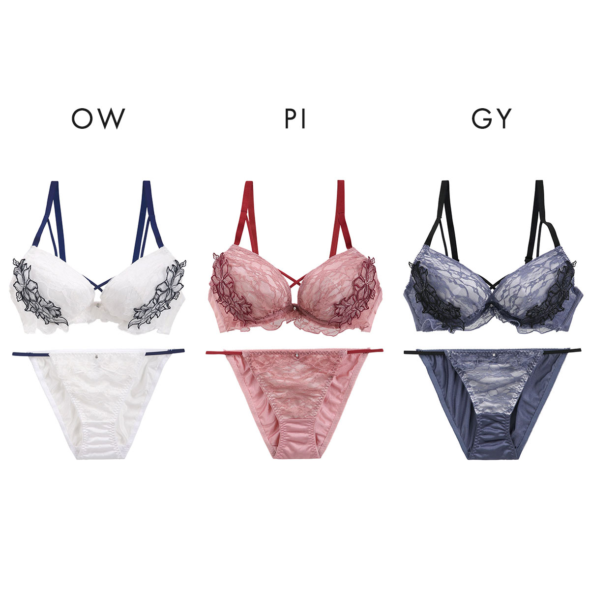 ココランジェ レーシーフラワーコード ブラジャー ショーツ