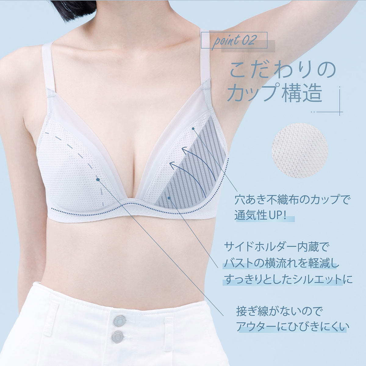 ルシアン リフレッシュクーラー ノンワイヤー ブラジャー Beauty 3/4