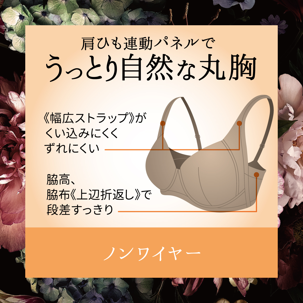 アヅミ123です アツギ ATSUGI はだづつみ 肌包み 脇すっきり ブラジャー ノン