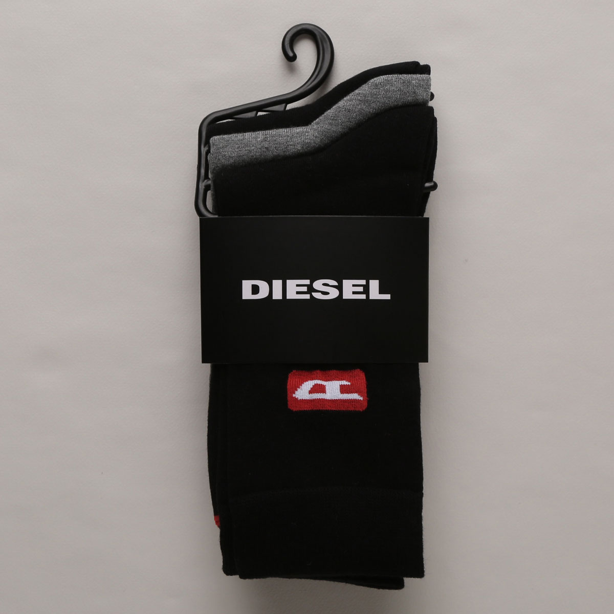 ディーゼル DIESEL SKM-RAY 3足組 ロゴ クルー丈 ソックス 靴下