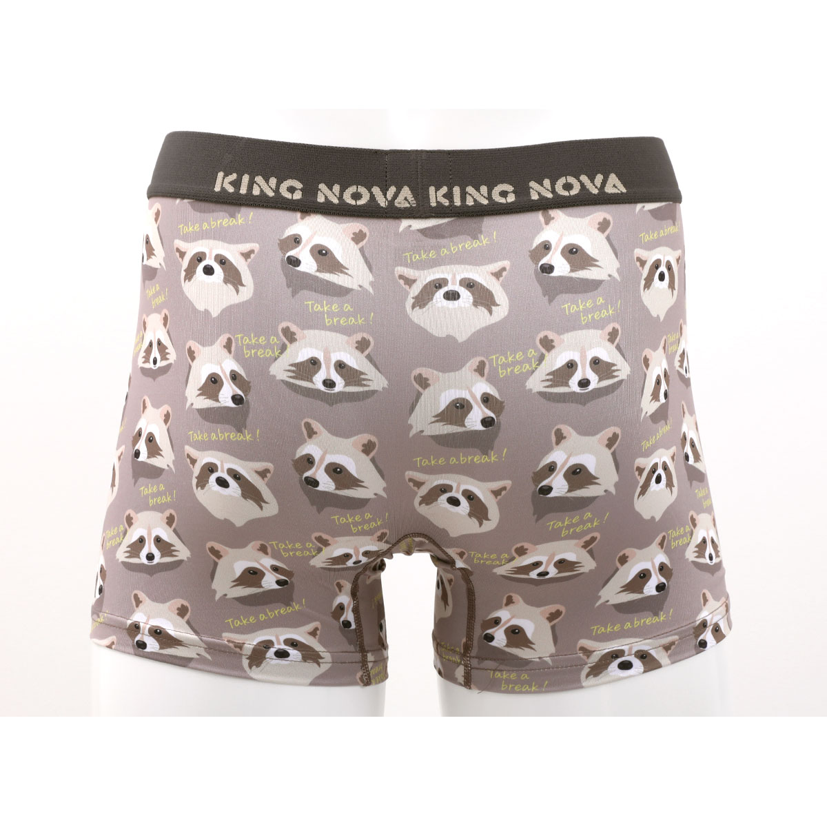 キングノバ あらいぐま柄 ボクサーパンツ メンズ 前あき M L LL