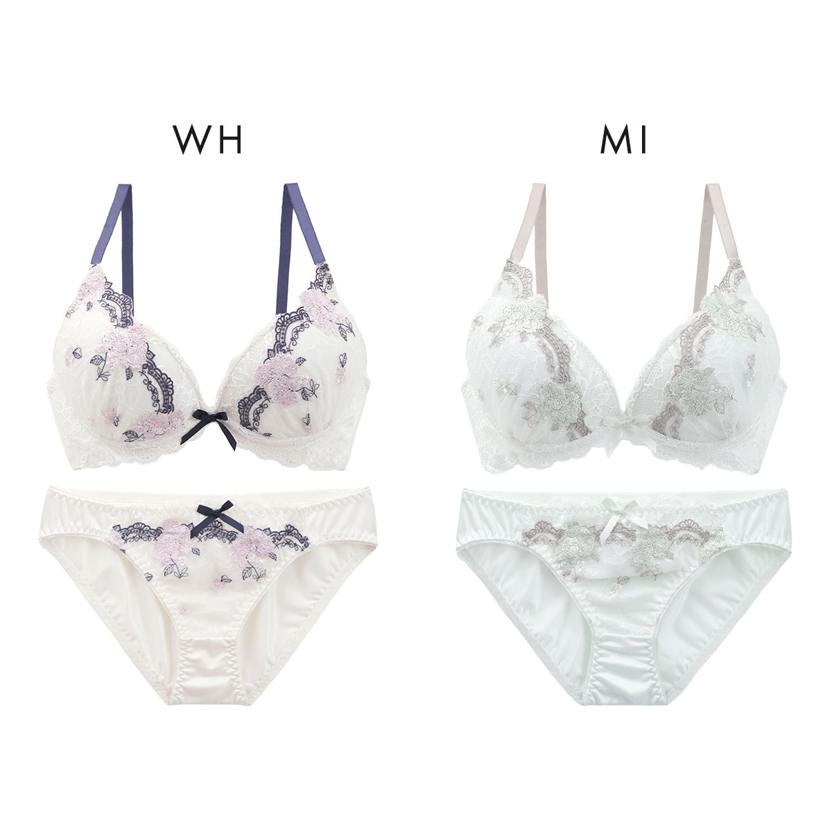 Wacoal ハグするブラ 花柄レース ブラジャーショーツセット ピュアシェリ ブラジャー ショーツ セット 脇高 花柄チュール