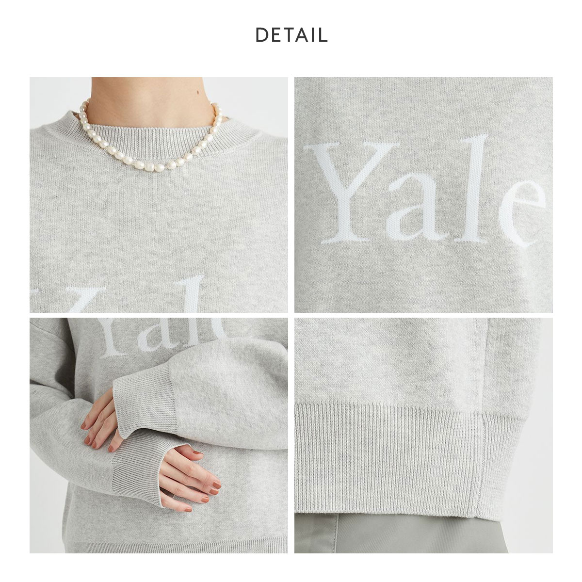 エミ emmi  ニット セーター 長袖 プルオーバー クルーネック F オフホワイト /GV レディース エミ YALE ジャガードニットプルオーバー emmi | SHIROHATO(白鳩)