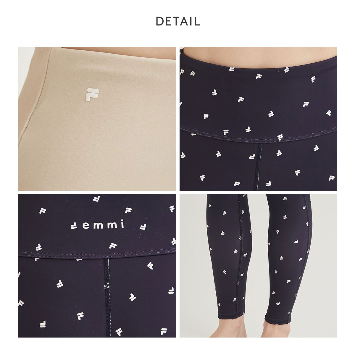 emmi FILA エミ×フィラ コラボ レギンス 総柄 ロゴ モノグラム 新品 エミ WELLNESS&TRAINING FILAコラボレギンス 単品 スポーツ emmi