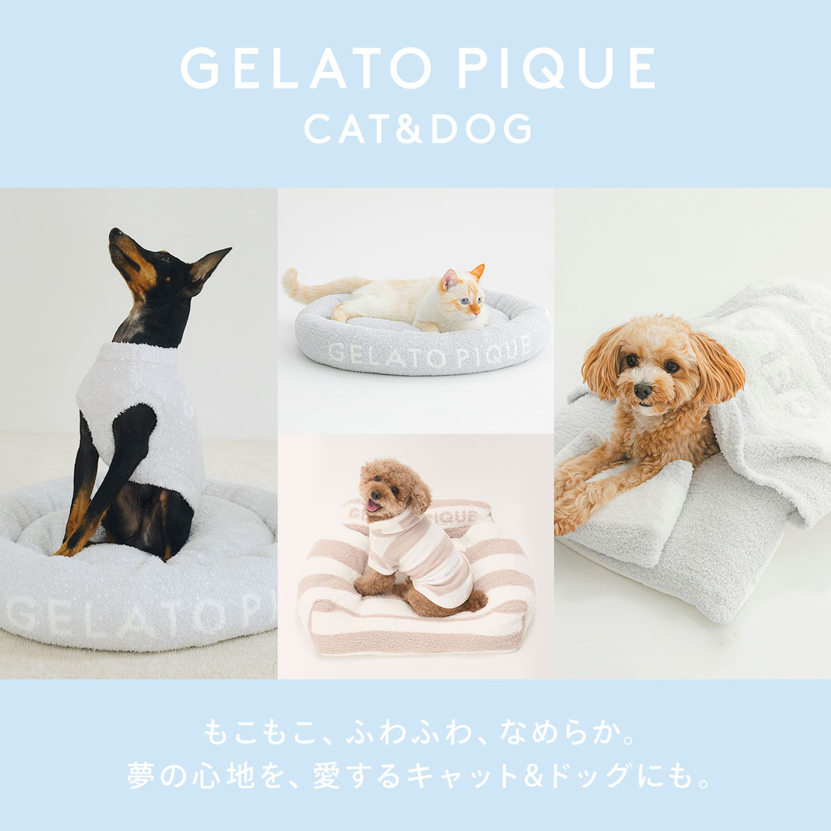 gelato pique 【CAT&DOG】モチーフ柄ミニサイズキャリーバッグ ジェラートピケ gelato pique 【CAT&DOG】【販路限定商品