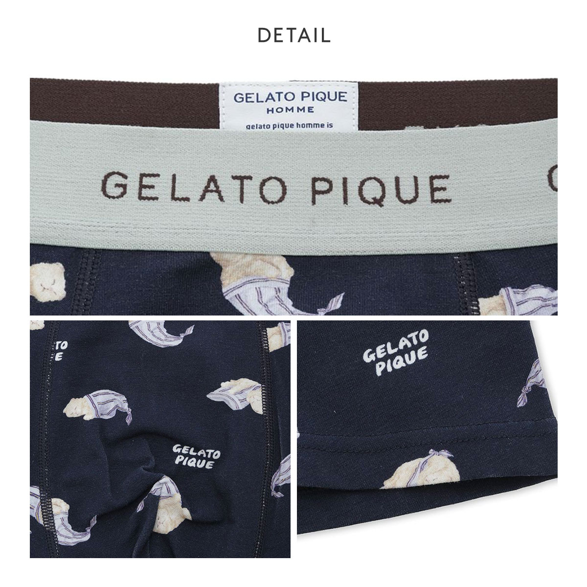 ジェラートピケ オム メンズ sleeping cat 総柄ボクサーパンツ