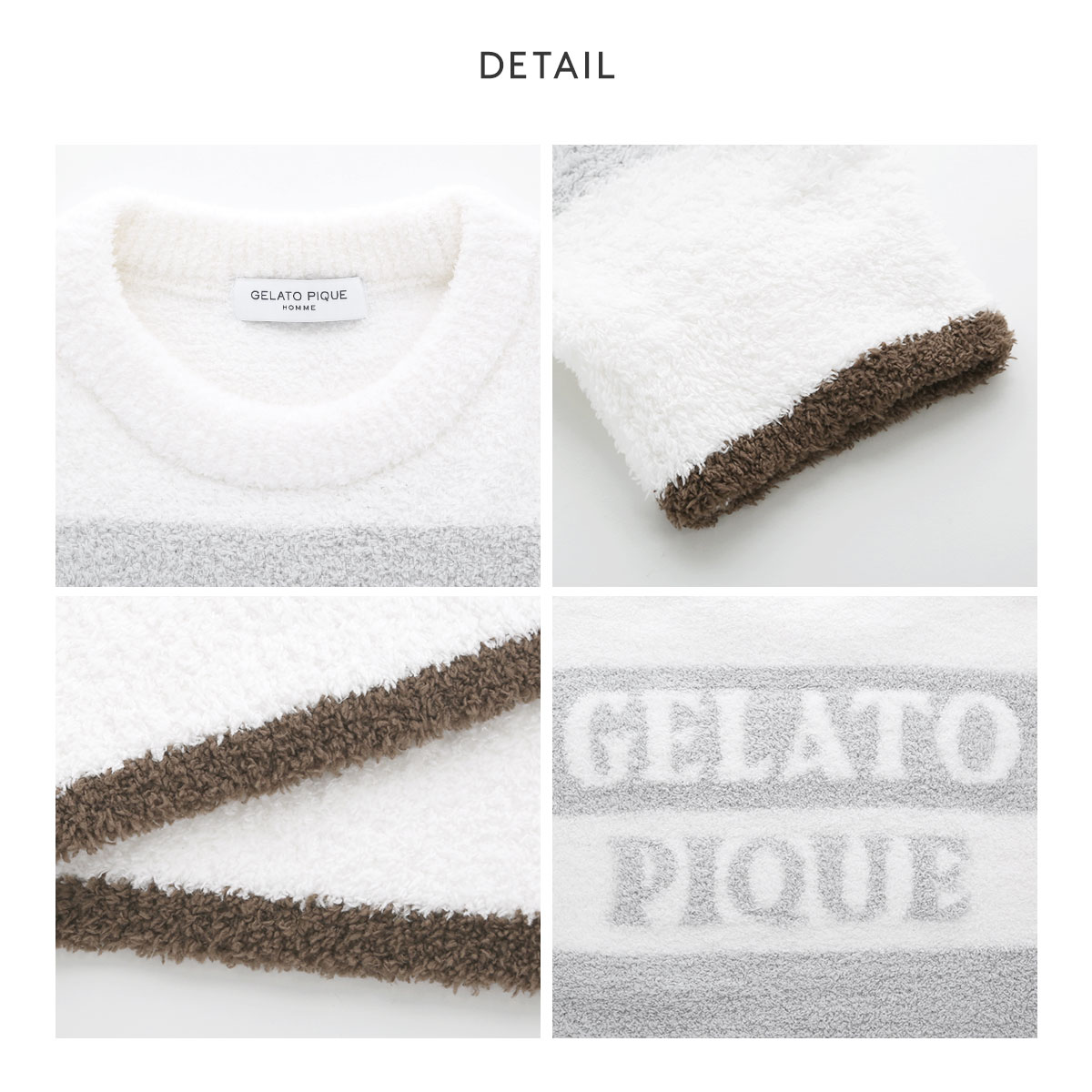 ジェラート ピケ パウダートリムボーダー　上下 ジェラートピケ オム GELATO PIQUE メンズ【HOMME】パウダー