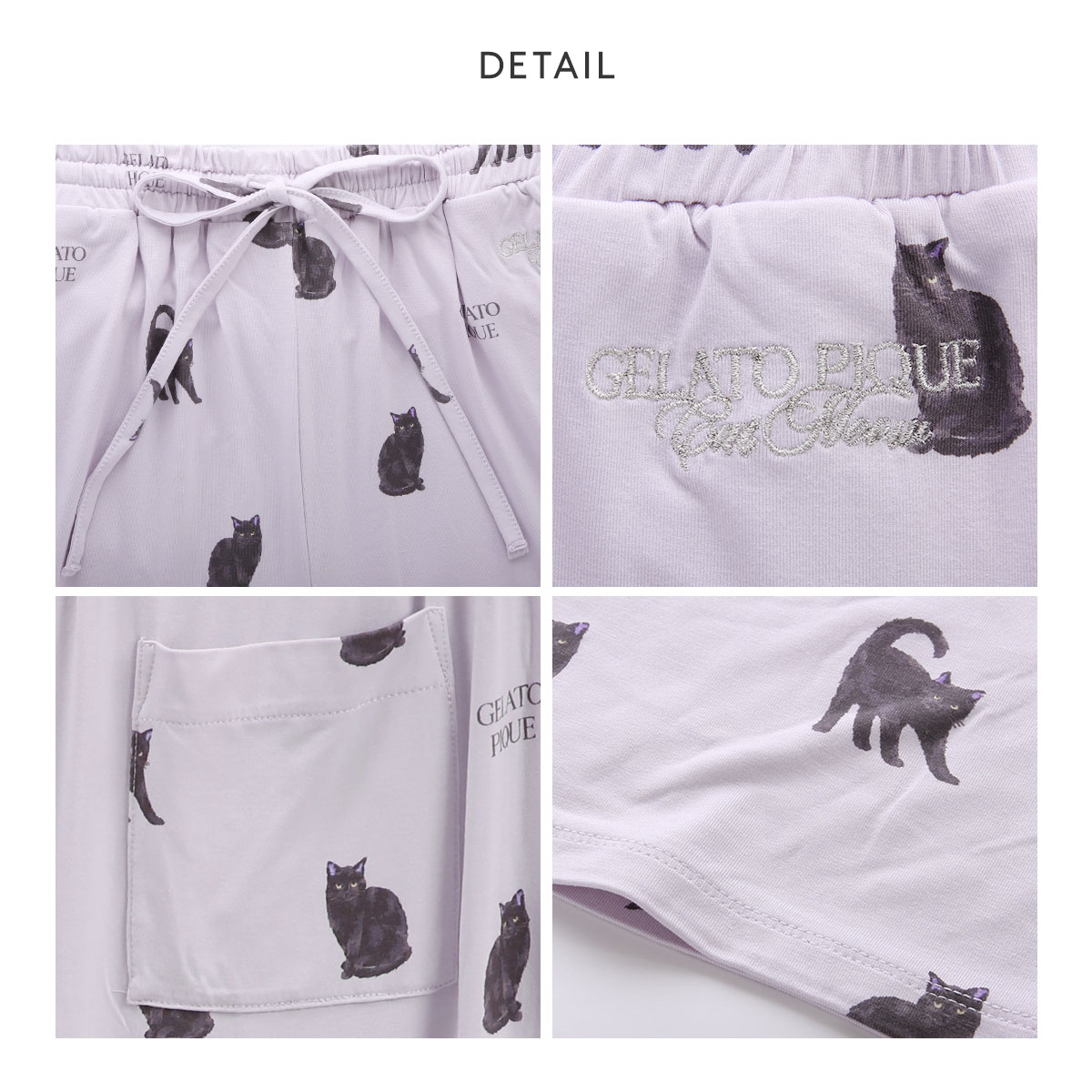 ジェラートピケ レディース HALLOWEEN CAT総柄ロングパンツ