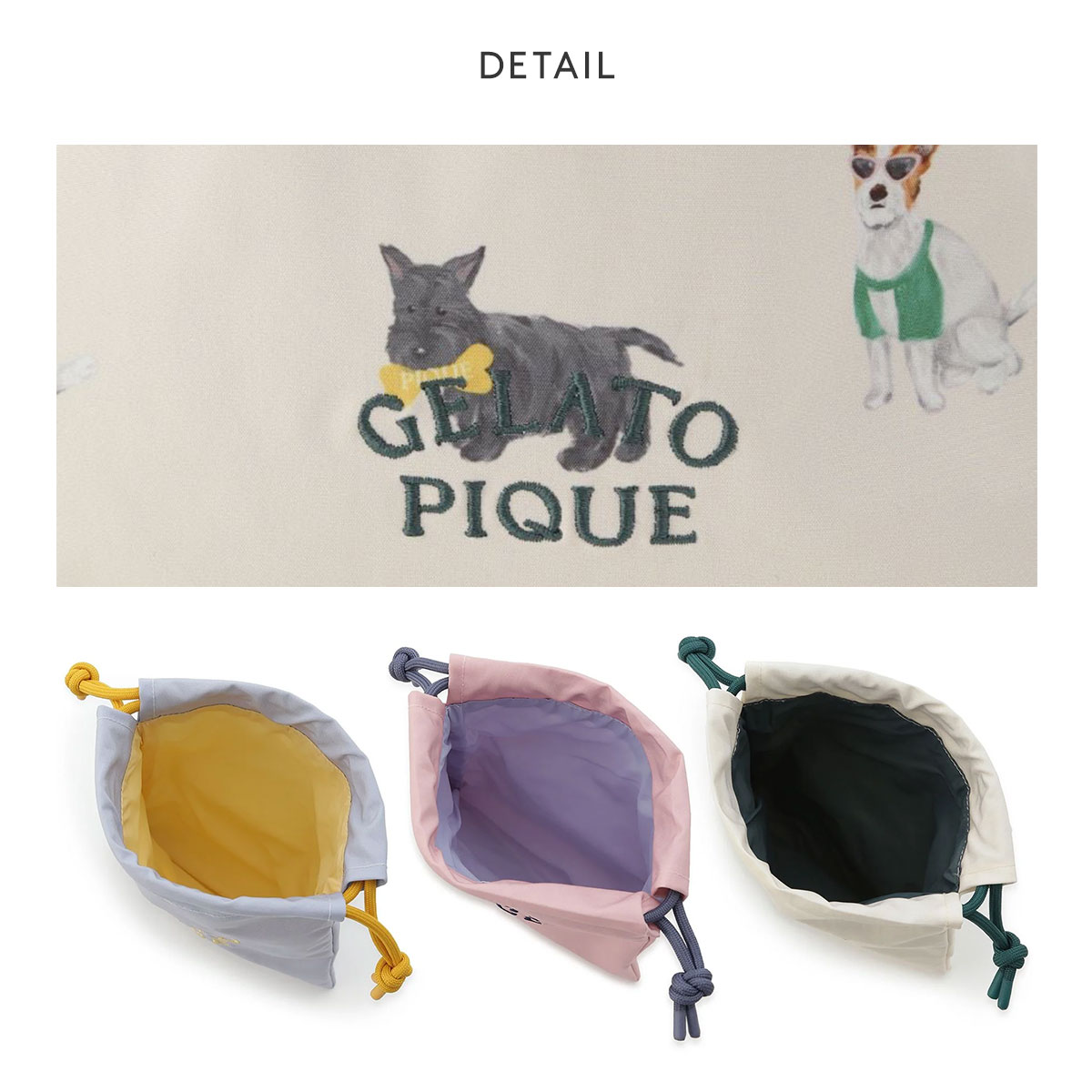 ジェラートピケ SUMMER DOG柄巾着セット ジェラピケ gelato