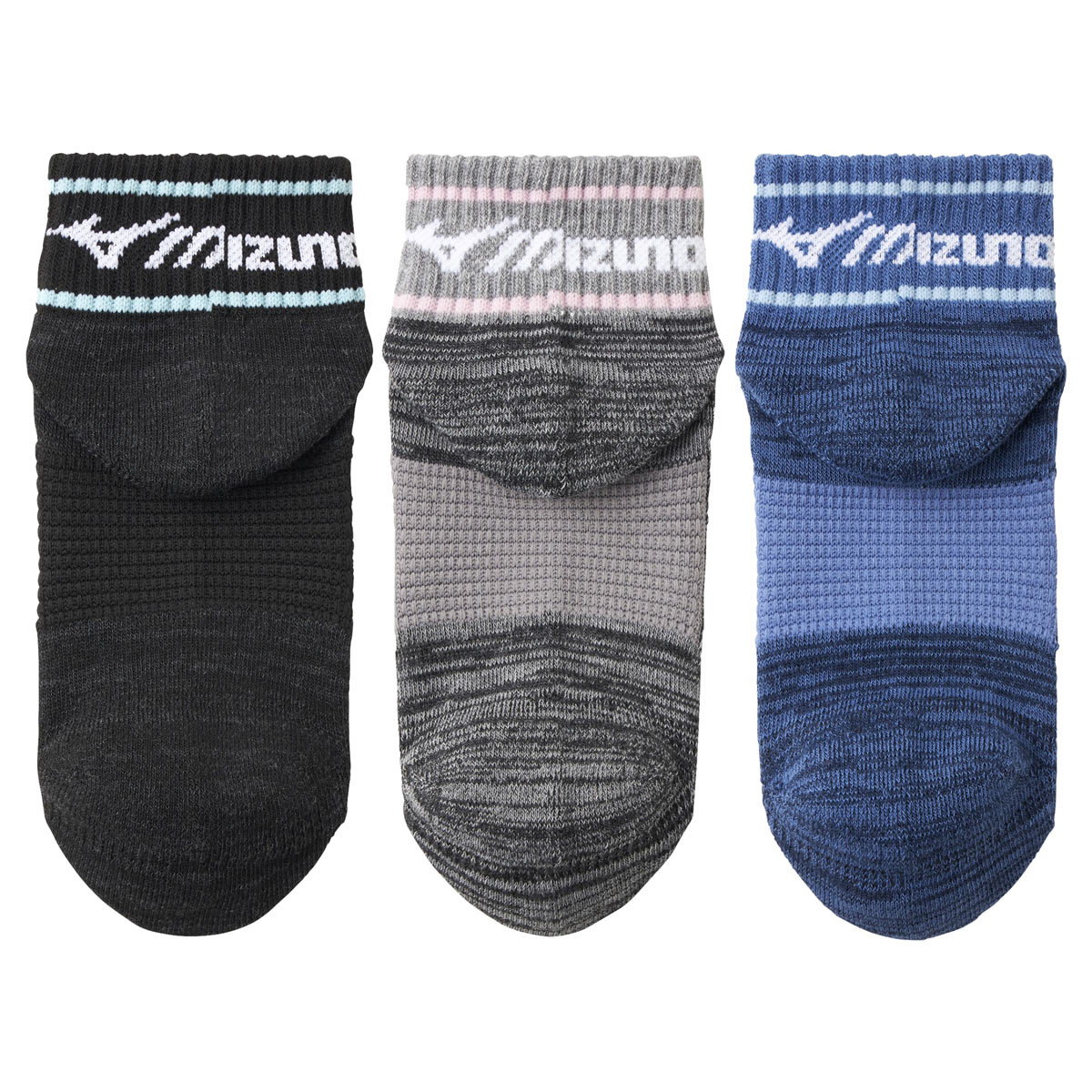 ミズノ MIZUNO RUN&WALK ソックス スニーカー丈 靴下 3足組 足底
