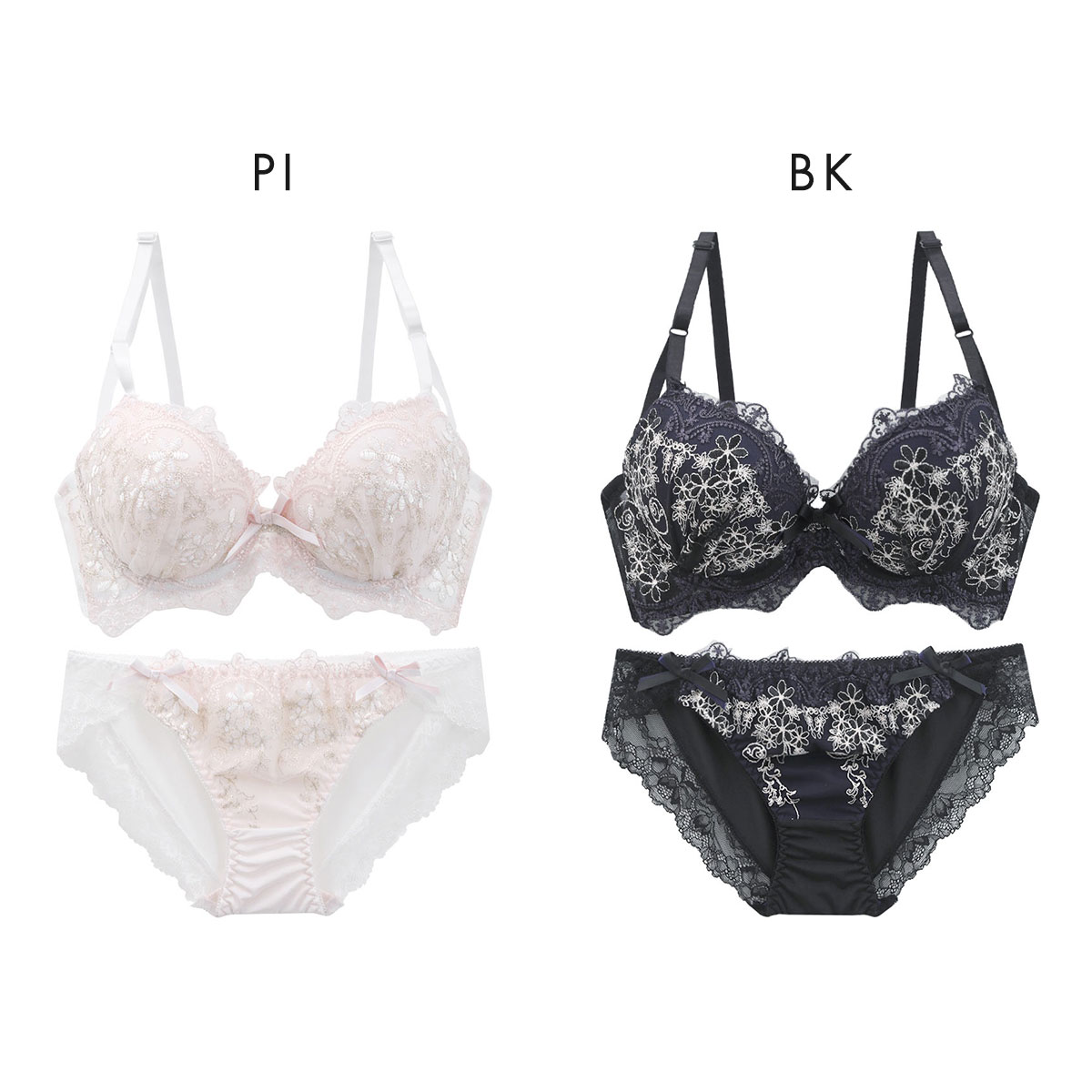 ブラッキー　美品　3枚セット サンエイ 脇高 アンティークレーシィフラワー ブラセット ABCD