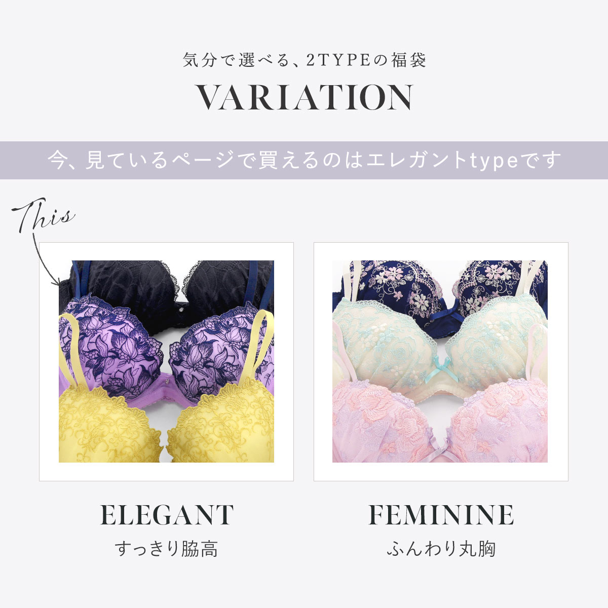 ブラジャー ショーツ セット 3点 福袋 エレガントタイプ